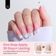 thumbnail image 2 of Gel blanco con forma de escarabajo, punta francesa, larga y cuadrada, de la marca Press on Nails, 2 of 7