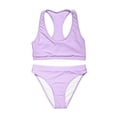 thumbnail image 4 of Minjewel Women's Backless Sports Bikini Two Piece Swimsuit,Solid Color Athletic Swimwear for Active Women with Open Back Design,Summer Beach,Light Purple,XL, 4 of 4