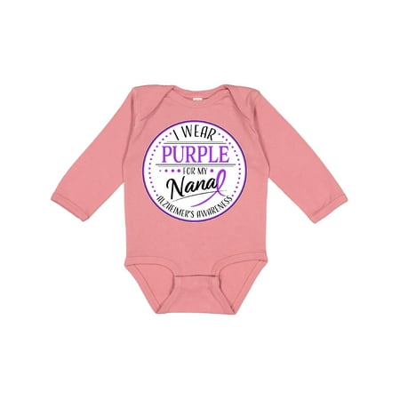 

Inktastic I Wear Purple for my Nana- Alzheimers Awareness Boys or Girls Long Sleeve Baby Bodysuit