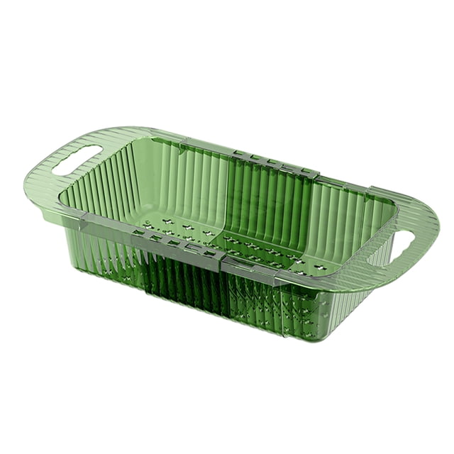 Naiovety Coladores y coladores de precisión verdes telescópicos de limpieza rápida y ahorro de espacio Organizadores de utensilios de cocina Verde transparente