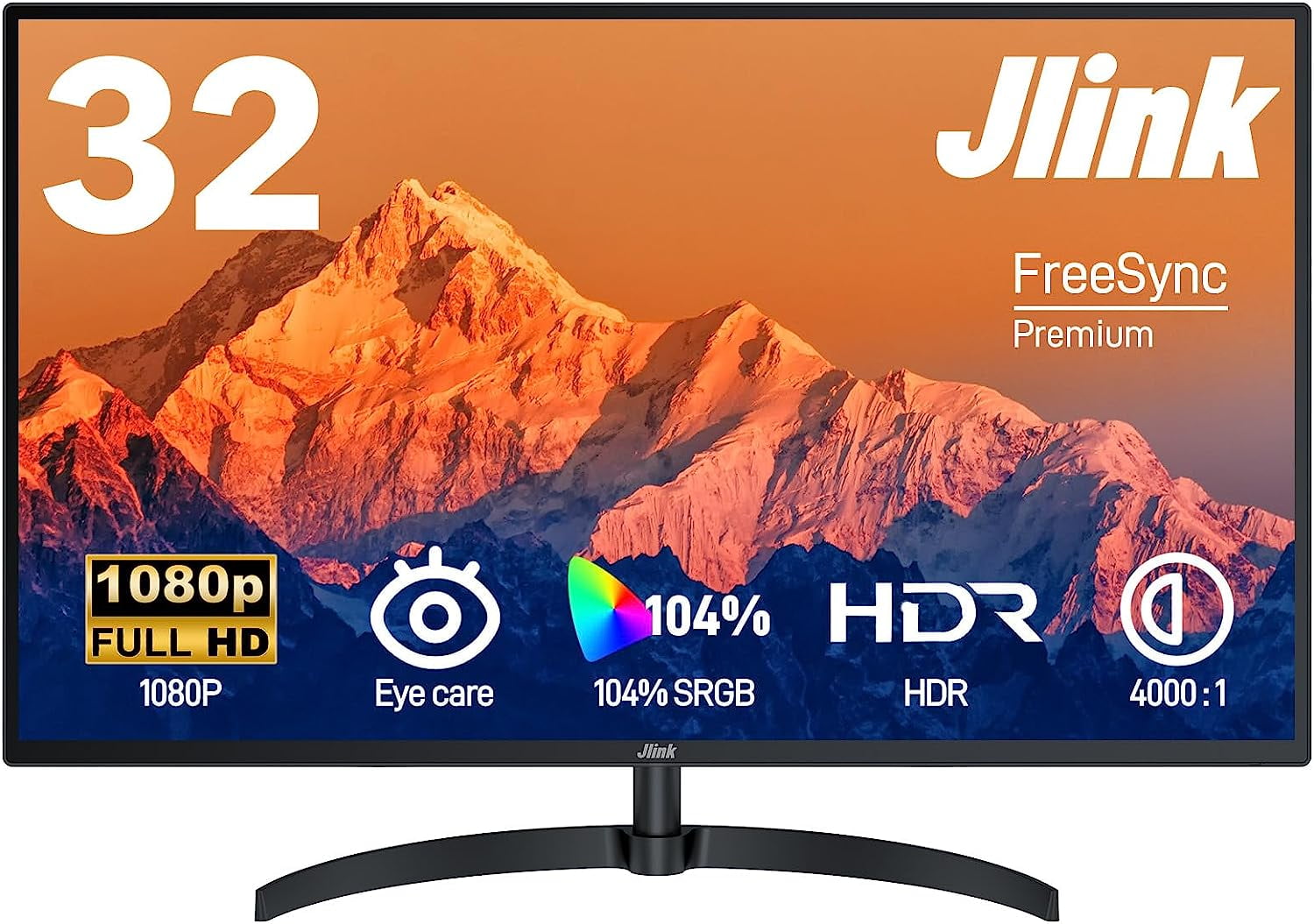 Computer Monitor Jlink FHD 32 Inch Monitor, 1920x1080P 60Hz 104 sRGB