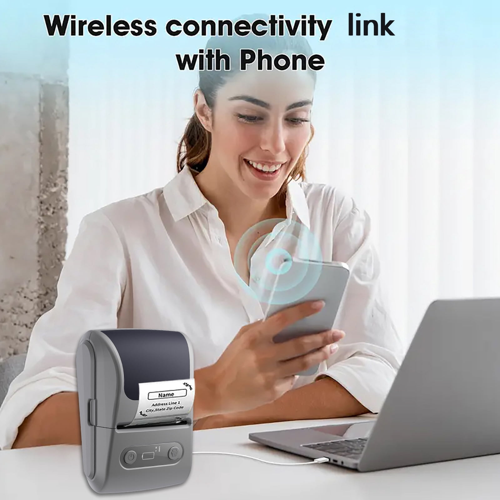 Wireless Portable Label Maker Machine With Fast Thermals Printing For Office Inventory Kitchen Storage And Baby Items