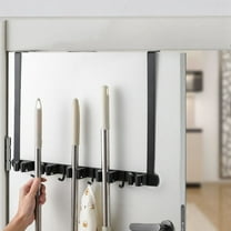 Broom Holder Door Mount,Over The Door Broom And Mop Holder With 2 Over Door Hooks,Broom Hanger,Tool Rack Organizer