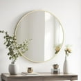 thumbnail image 6 of Round Wall Mirror 28" Gold Circle Mirror for Bathroom with Metal Framed, Round Gold Mirror for Wall Decor, Vanity, Entryway Living Room, 6 of 14