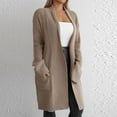 thumbnail image 6 of Women's Lazy Autumn And Winter Versatile Casual Loose Lapel Long Cardigan Sweater Sweater Set Sweatshirt Cardigans for Women Olive Open Sweater Bottom Cow Neck Cardigan Come Mono Cardigan Cardigan, 6 of 7
