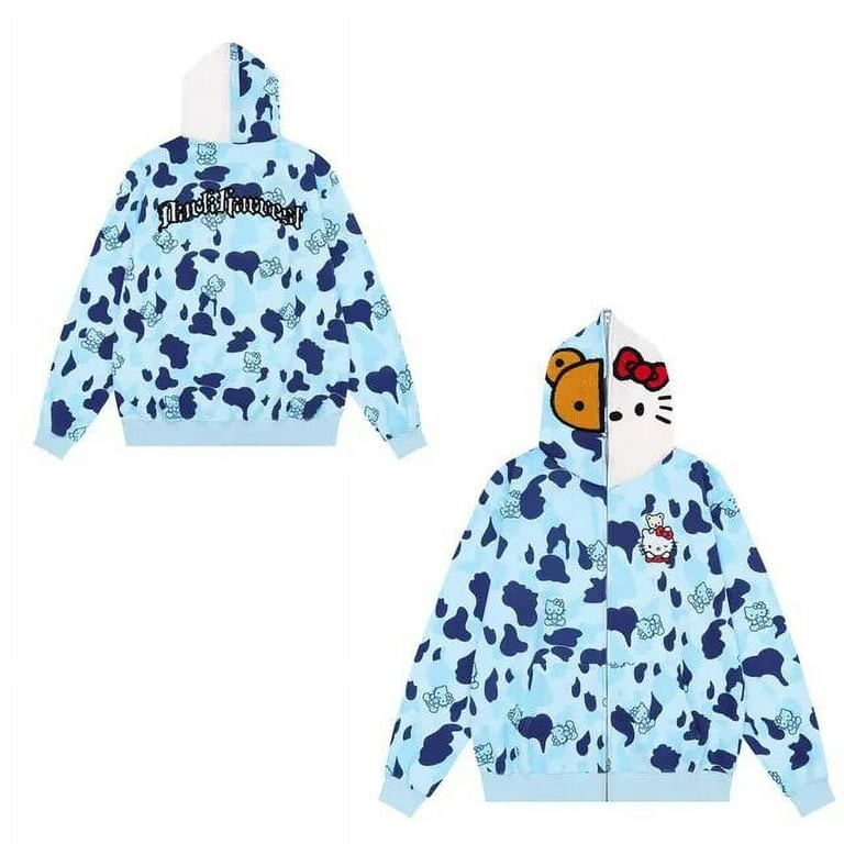 2024 Spring and Autumn New 3D Printing HELLO KITTY Zipper to the head  Hoodie Y2K Style Street Wear Unisex