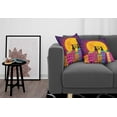 thumbnail image 3 of Ambesonne Cat Throw Pillow Cover 2 Pack, Cats on the Roof Heart, 24", Purple Orange, 3 of 5