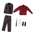 thumbnail image 3 of Ropa de figura masculina a escala 1/6, traje completo, ropa informal, elegante, pantalones de vestir, abrigo de disfraz para muñecos masculinos de gris oscuro, 3 of 9