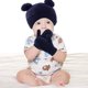 thumbnail image 3 of 1 Juego de gorro para bebé, gorro con orejeras de oso bonito, cálido para Otoño e Invierno, 3 of 8