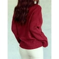 thumbnail image 2 of Long Sleeve Solid V Neck Casual Knit Pullover Sweater, 2 of 7