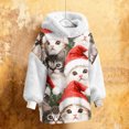 thumbnail image 5 of Craaazy Women's Christmas Hooded Sweatshirt Oversized Warm Long Sleeve Tops Gifts, 5 of 9