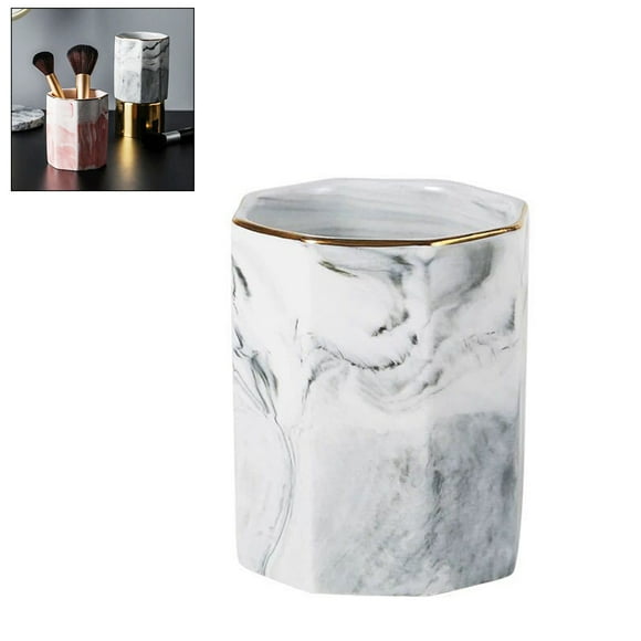 Bolígrafos Con Soporte Para Brochas De Maquillaje De Mármol Y Cerámica Nórdica Para La Decoración Del Baño Del Hogar Yuarrent HA040277-02