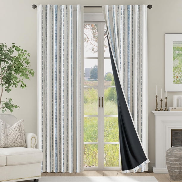 Cortinas opacas Jinchan de 230 cm de largo, 100% opacas, 2 paneles