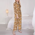 thumbnail image 3 of Lsque Cartoon Bulldog Pattern Long Sleeve Pajama Set for Women - Soft 2-Piece Sleepwear and Loungewear Set with Pockets, Comfy Nightwear-Small, 3 of 7