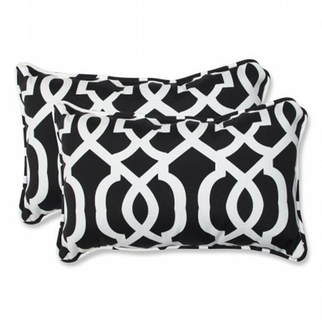 Nouvel Oreiller à Coussin Rectangulaire Géo Noir/blanc (Lot de 2)