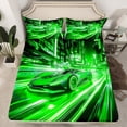 thumbnail image 2 of Castle Fairy Racing Car Full Size Sheets for Kids Teenagers,Black Green Bed Sheets, 2 of 7
