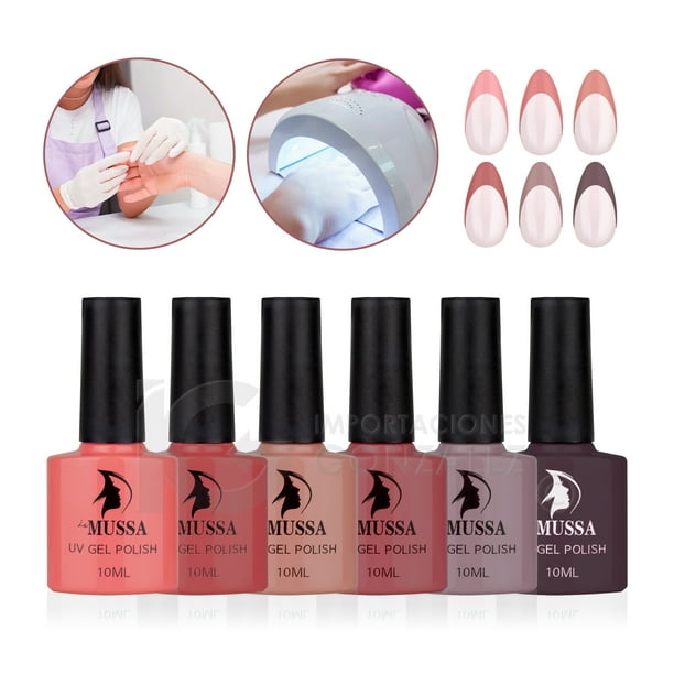 Esmaltes Para Uñas Mussa Gama De Gelish Semipermanente 10 ml x 6 unidades UV Gama B