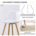 thumbnail image 5 of JUFU Set of 2 Transparent Cushioned Bar Chairs with Metal Legs, Modern High Seat for Kitchen or Dining Room, 5 of 7
