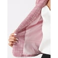 thumbnail image 6 of INSPIRE CHIC Women's Tweed Blazer Stand Collar Cropped Open Front Jacket S Pinks, 6 of 7
