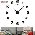 thumbnail image 5 of Spencer Frameless Wall Clock, Large Modern 3D Mirror Wall Clock Mute DIY Wall Stickers For Living Room Bedroom Home Decoration "Black", 5 of 8