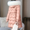 thumbnail image 4 of Fesfesfes Hoodie Coat for Women Hooded Zippers Solid Medium And Long Term Loose Long Sleeve Warm Blouse Coat Jackets Sale Items, 4 of 7