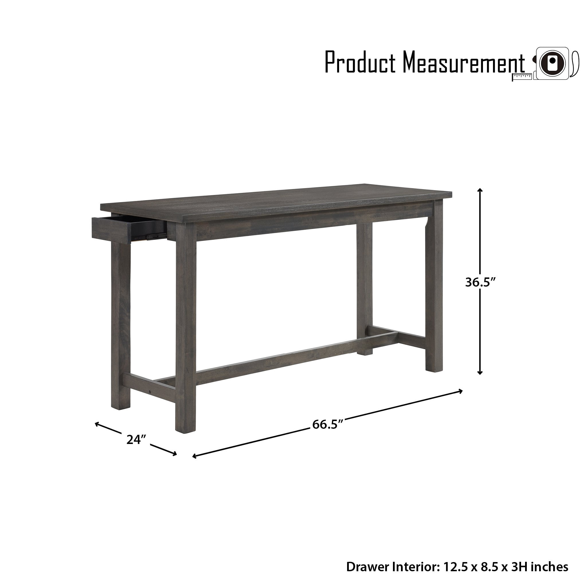 OakvillePark Greeley 4-Piece Pack Counter Height Dining Set, Gray