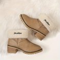 thumbnail image 3 of SACFOF Winter Snow Boots for Women Mid Heel Ankle Booties Faux Suede Fur Lined Slip-on Shoes, 3 of 5