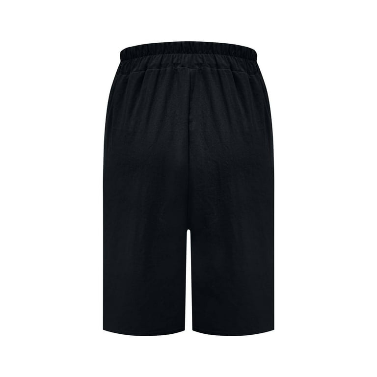 Women's Linen Shorts Relaxed Fit Straight Leg with Comfort Waist