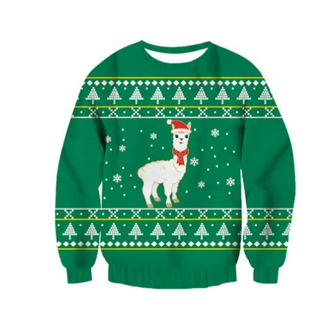 toraway Sweatshirts for Men Graphic Design Fall Winter Crew Neck Sweatshirt Christmas 3D Digital Print Long Sleeve Sweatshirt XXL