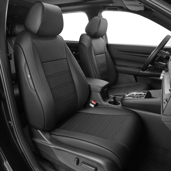 DIKSOAKR Custom Fit Seat Covers for Honda CRV 2023 2024 2025 2026 EX-L/EX/LX/Sport/Touring/Hybrid/Trailsport Full Set Faux Leather CR-V Seat Covers Black