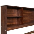 thumbnail image 5 of Full Size Platform Bed, Modern Wooden Captain Bed Frame with Built-In Storage Shelves, 4 Drawers and 2 Cabinets, Storage Bed Frame for Bedroom, Antique Brown, 5 of 9