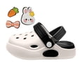 thumbnail image 4 of Lusa Summer Cute Beach Lightweight Kids Slippers with Holes and 3D Design of Rabbits & Carrots Boys and Girls Casual Thick-Soled Non- Sandals for Outdoor Play Wear White 10-11 Years, 4 of 6