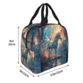 thumbnail image 2 of KLL Forest Lake White Horse Print Insulated Lunch Bag Women, Reusable Cute Tote Lunch Box for Adult & Men, Leakproof Cooler Lunch Bags for Work Office Travel Picnic, 2 of 5