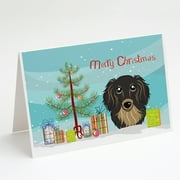 Caroline's Treasures Longhair Dachshund Christmas Greeting Cards with Envelopes, 5" x 7" (8 Count)