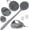 Style 2(gray), variant on & Soft Bath Glove, Scalp Set 5 count, Super- Shower Brush & Shampoo Brush Combination, with 2 Free Hooks (Style 1 )