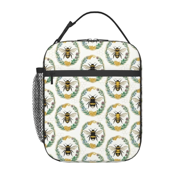 Bee Lunch Box Insulated Lunch Bag For Man Women Reusable Leakproof Cooler Portable Tote Lunchbox For Work Office Travel Picnic