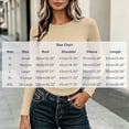 thumbnail image 4 of Comfortable Tshirt for Women Summer Crew Neck Long Sleeve Solid Color Women's Casual Slim Tight Fitting Pullover T-shirt, 4 of 10
