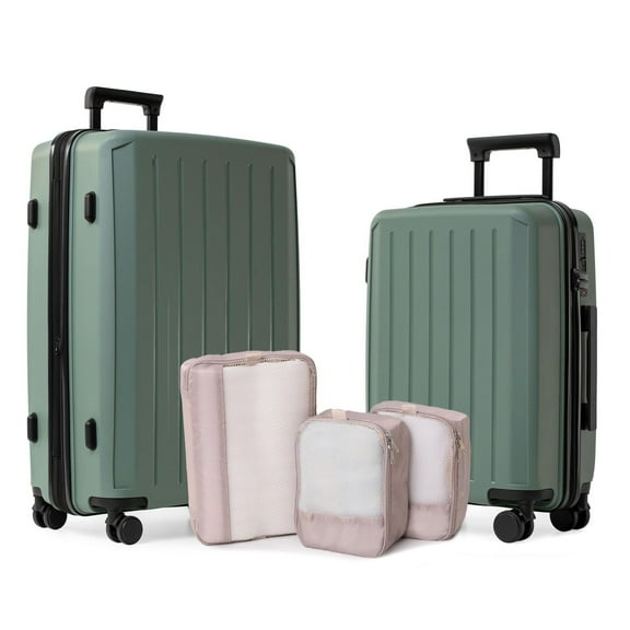 5-Piece Hardside Luggage Set: 28" Spinner Suitcase, 20" Carry-On & 3 Packing Cubes