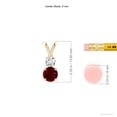 thumbnail image 3 of ANGARA Natural Round Ruby and Diamond Two Stone Pendant in 14K Yellow Gold for Women (Size-5mm) | July Birthstone, Birthday, Anniversary, Jewelry Gift for Women | Natural Ruby Necklace, 3 of 7