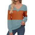 thumbnail image 1 of Hauts à Manches Longues pour Femmes Automne - Col en V, Coupe Ample, Tendance pour l'Automne, 1 of 4