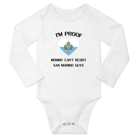 

I m Proof Mommy Can t Resist San Marino Guys Baby Long Sleeve Bodysuits Unisex Gifts (White 24 Months)