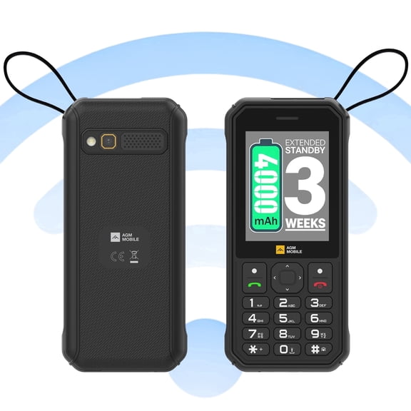 AGM M11 Unlocked Rugged 4G Feature Phone | 4000mAh Removable Battery Works as a Power Bank, IP68/IP69K/MIL-STD-810H, Mobile Hotspot, FM Radio, Type-C, for T-Mobile
