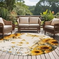 thumbnail image 4 of Round Rugs 5 Ft, Farmhouse Sunflower Non Slip Area Rugs for Kitchen Bedroom Entryway, Vintage Daisy Butterflies Rustic Burlap Washable Carpet Runner Rug Floor Mats for Bedroom Home Decor, 4 of 8