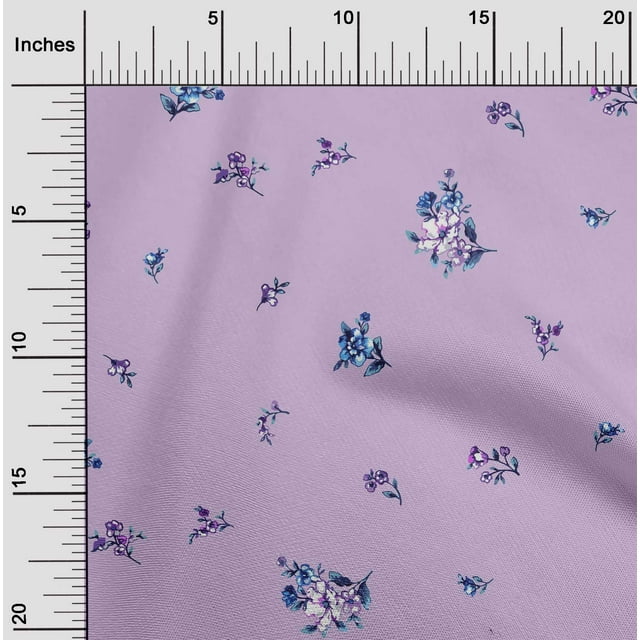 oneOone Polyester Lycra Fabric Leaves & Flower Floral Decor Fabric Printed BTY 56 Inch Wide