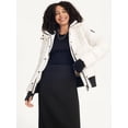 thumbnail image 3 of DKNY SPORT Women's Ribbed Hooded Puffer Jacket XS White/Black MSRP $189.50, 3 of 4