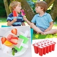 thumbnail image 3 of Popsicles Molds, Silicone Popsicle Molds 10-cavity, DIY Ice Pop Mold for Kids Adult Teens, BPA Free Ice Cream Molds for Party Yogurt Juice Smoothies Sticks, Orange, 3 of 8