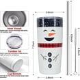 thumbnail image 2 of Merry Christmas Insulated Tumbler with Lids and Straws Christmas Snowman Stainless Steel Cup for New Year Holiday Xmas Christmas Funny Travel Mug Gifts 20 OZ, 2 of 6