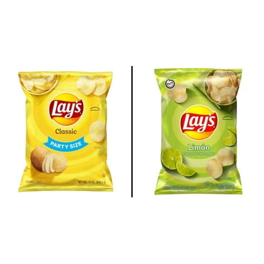 Lay's Classic Potato Chips Party Size 13 oz & Lay's Limon Potato Chips 7.75 oz
