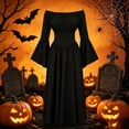 thumbnail image 5 of Guieoi Womens Dresses Long Sleeve Gothic Renaissance Court Costume Long Dress Black S, 5 of 8