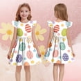 thumbnail image 6 of NAISIBABY Casual Dresses for Girls, Ruffles Sleeve Crewneck Summer Flowy Kids Easter Sundress White Size 6, 6 of 7